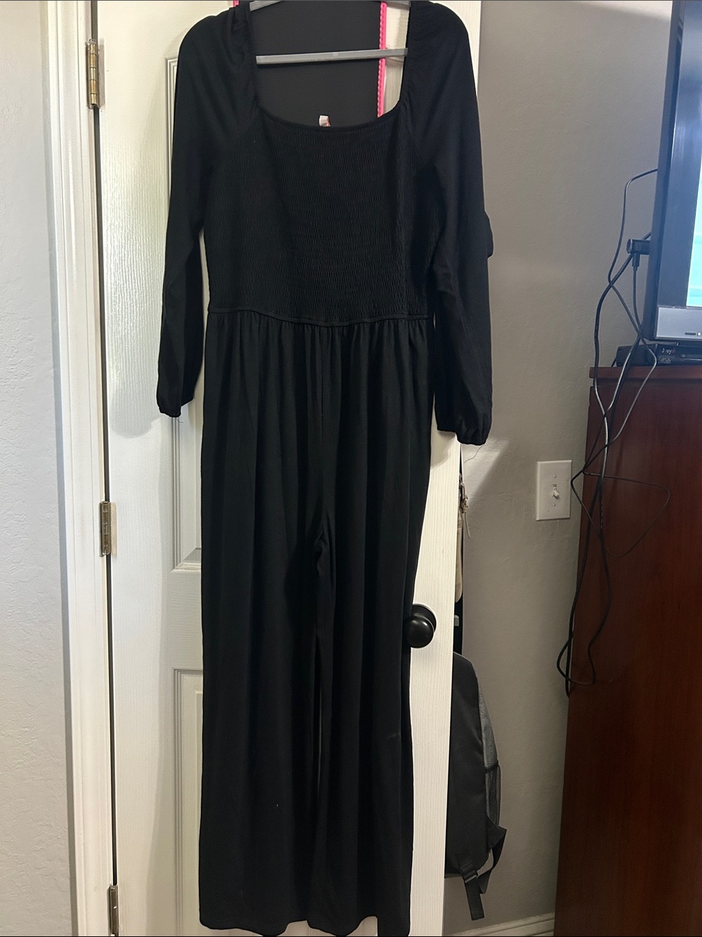 Women's Black Long-Sleeve Jumpsuit